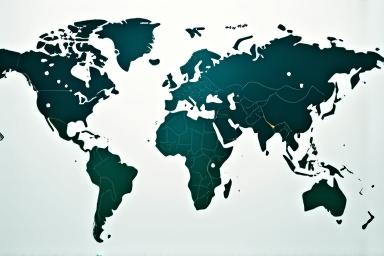 Eine Weltkarte mit Verbindungslinien, die globale Rechte symbolisiert.